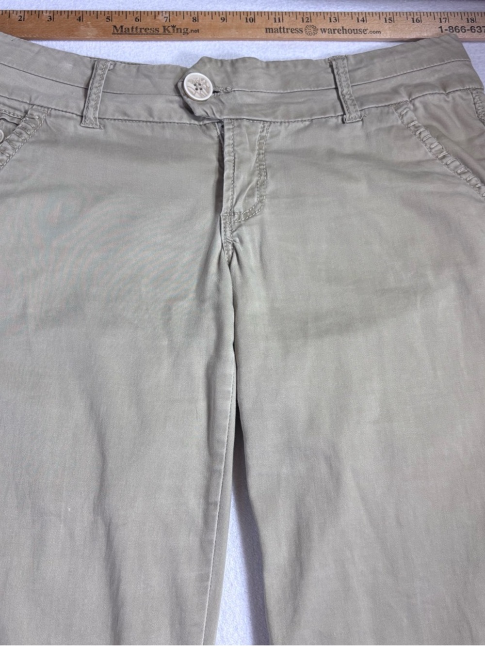 BKE Serena Curvy Fit Khaki Wide Leg Pants 31 Mid Rise Y2K Utility Casual Stretch - Picture 10 of 14